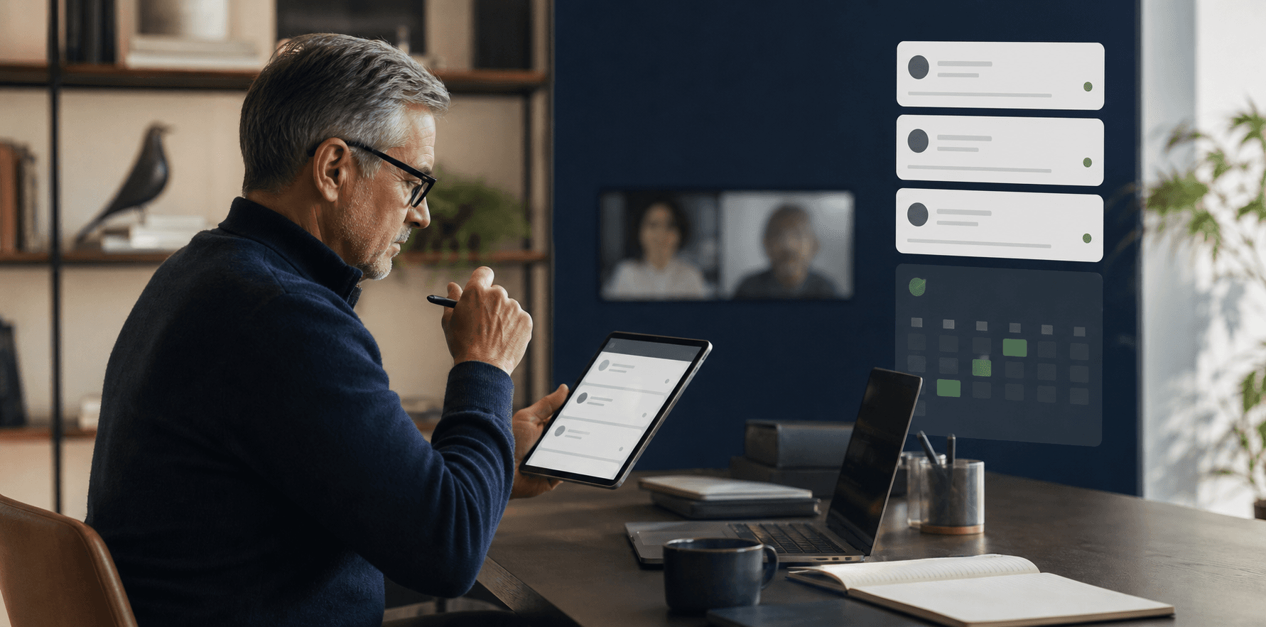 Experienced advisor reviewing qualified founder requests